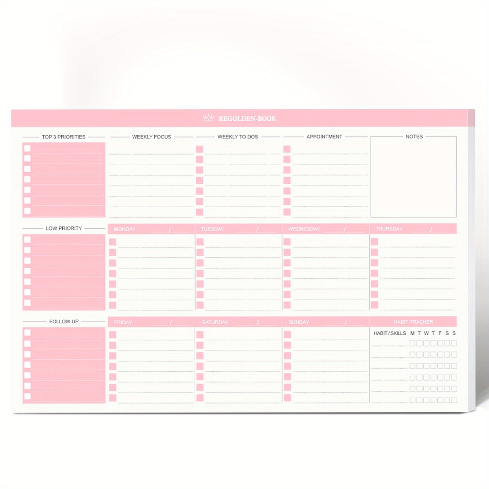 Daily To Do List Notepad Tear Off Planning Pad 52 Sheets