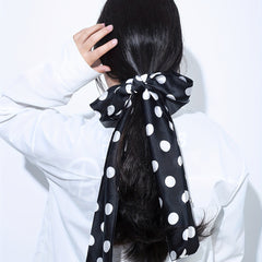 Polka Dot Printed Skinny Scarf Block Long Ribbon Necktie Twilly Scarf