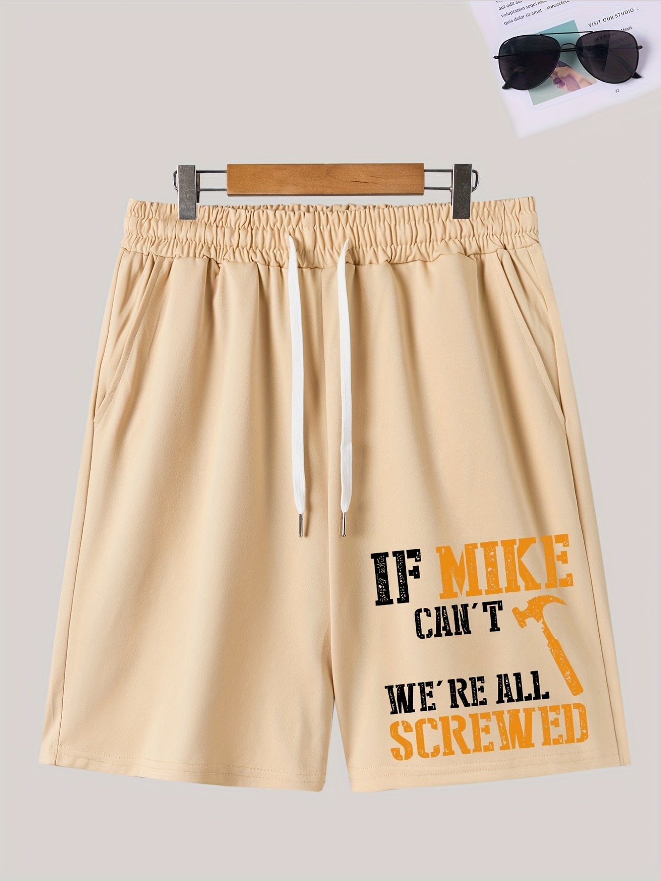 Men's Grumpy Old Man Print Drawstring Shorts