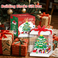 Christmas Building Blocks with Display Case Santa, Gingerbread House, Snowman