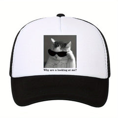 Men's Trucker Hat Mesh Breathable Sunshade Print Hip hop Cap