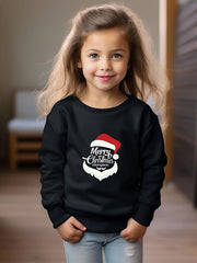 Christmas Santa Pattern Sweatshirt for Kids