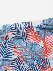 Tropical Plant Print Tie Side Swim Short