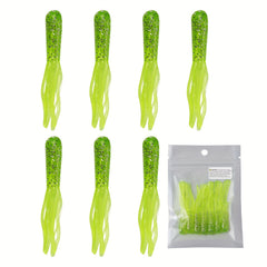 7pcs Tube Baits Soft Plastic Fishing Lure Grub Worm For Bass