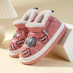 Girls Soft Warm Cartoon Boots, Indoor Outdoor Walking, Autumn & Winter