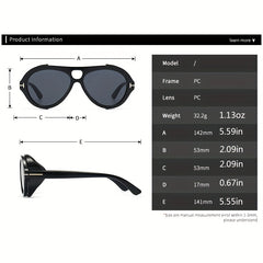 Y2K Top Bar Sunglasses Steampunk Anti Glare UV400