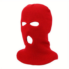 Winter Three hole Ski Mask Knitted Hat Solid Acrylic Three hole Knitted Hat