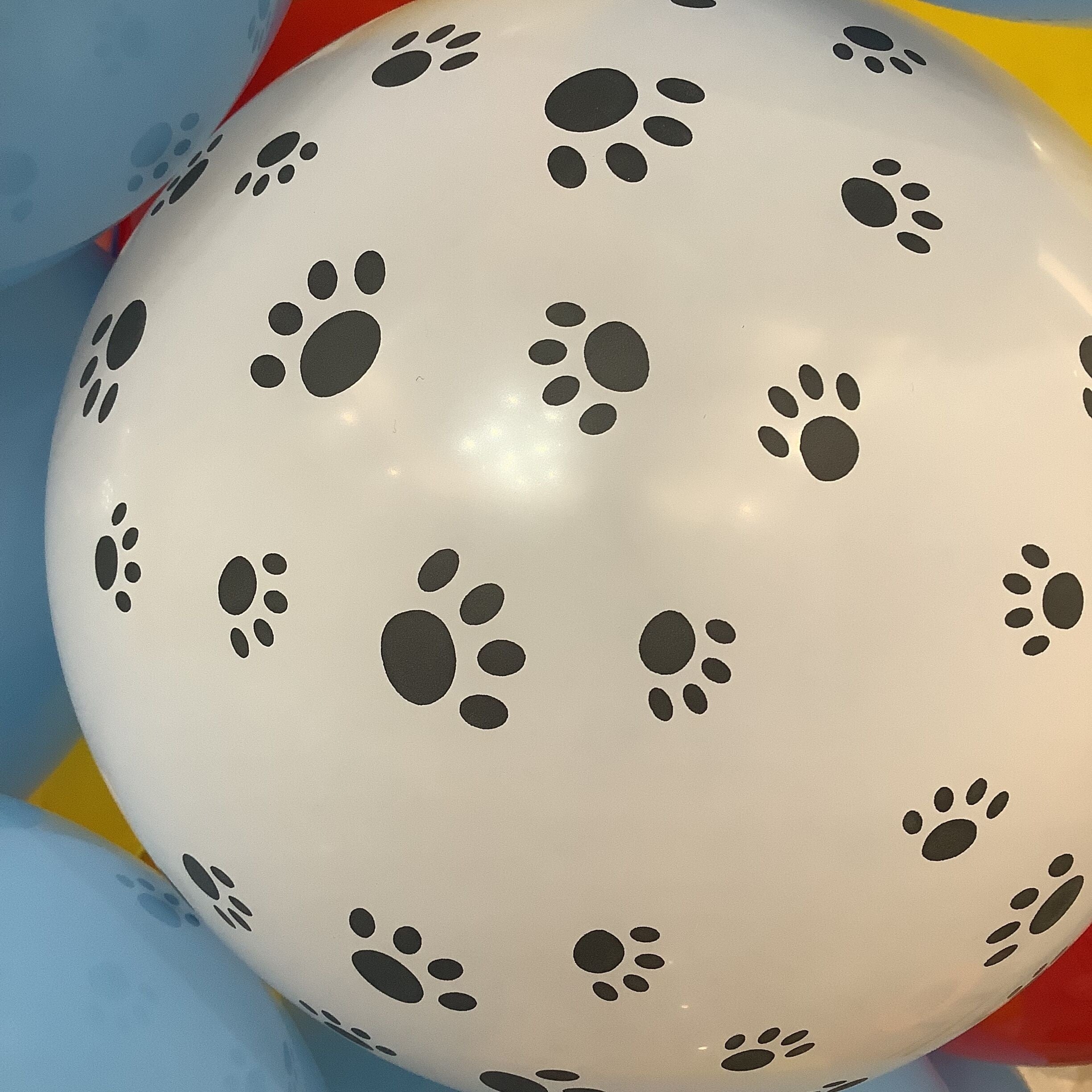 80pc Dog Paw Balloon Arch Kit & 16ft Arch Paw Bday Decor Yellow Red