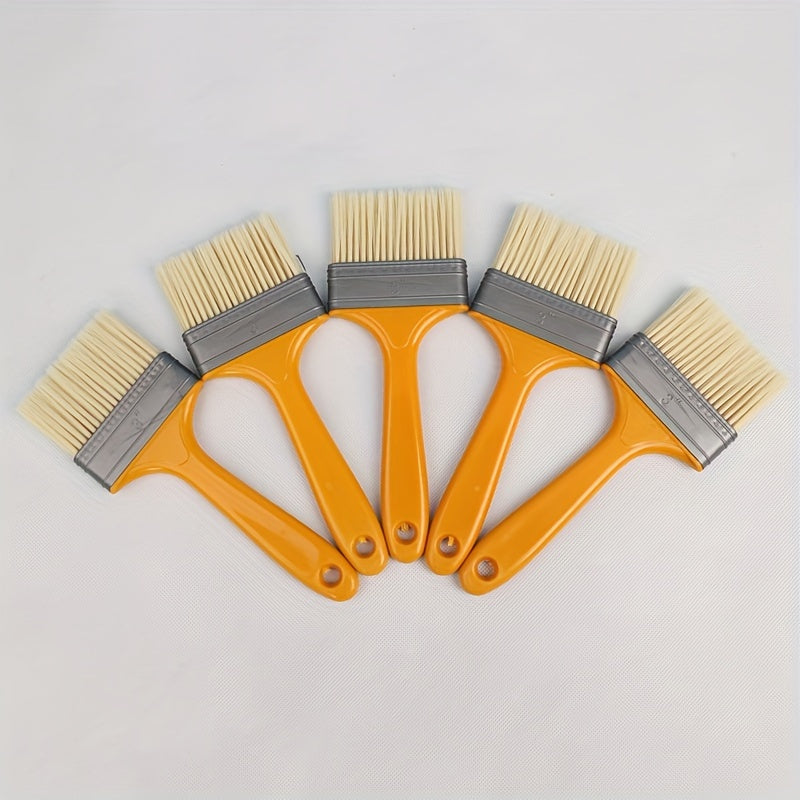 5pcs 7.62Cm Plastic Handle Paint Brush Bristle Paint Brush Synthetic Bristle Pai