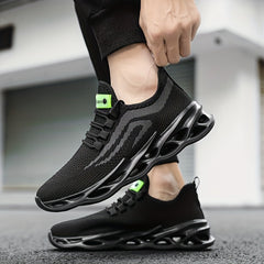 Men's Casual Woven Running Shoes Comfy Breathable Non Slip Sneakers