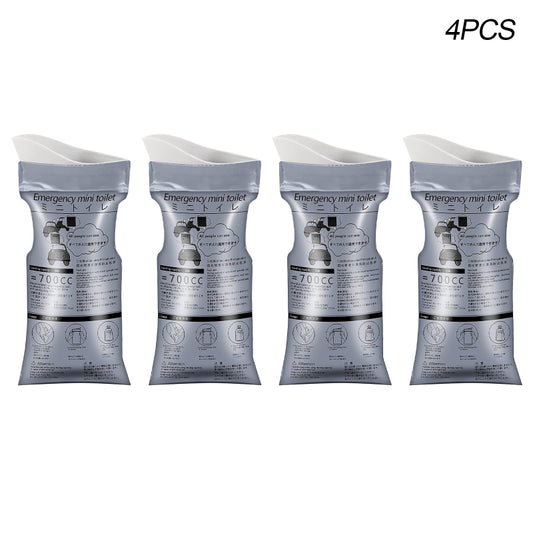 4pcs Portable Plastic Urine Bag Car Emergency Travel Pee Bags Odorless