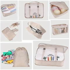 8-Piece Travel Cubes Set Lightweight Luggage Storage with Shoe Bag