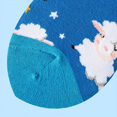Cartoon Sheep Print Mid Tube Socks Women's Stockings