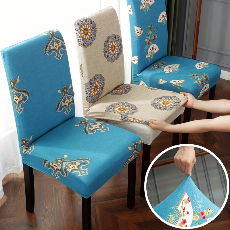 1pc Dining Room Chair Cover Stretchable Removable Washable Protector