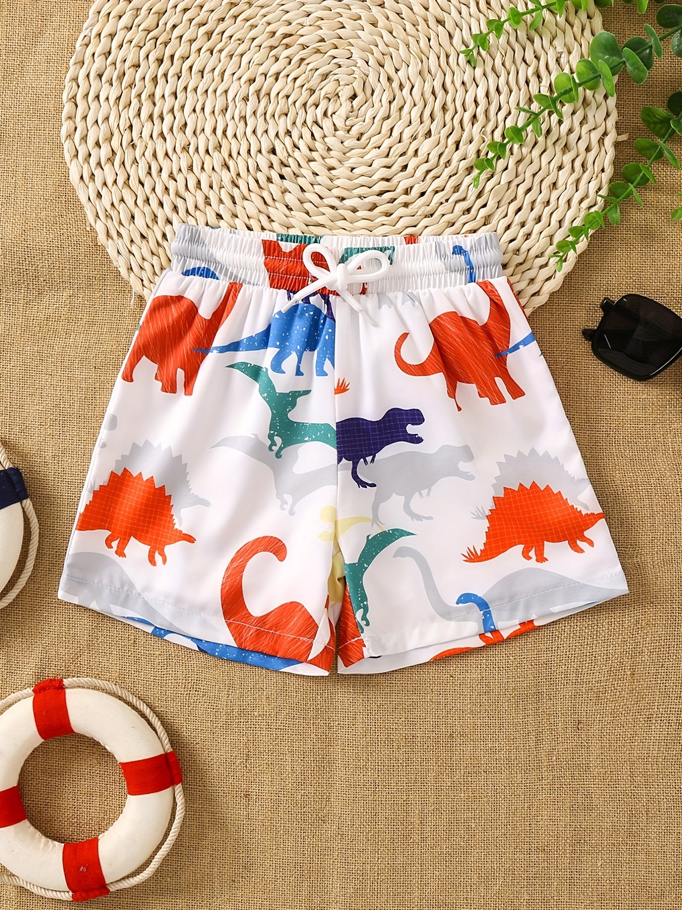 3D Print Dino Beach Trunks Kids Swimming Shorts