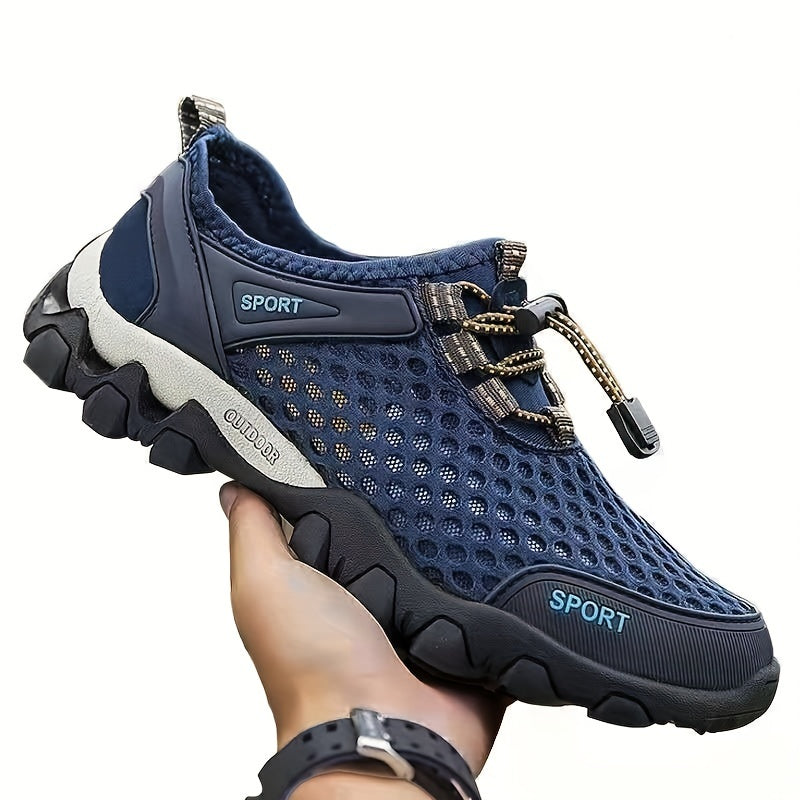 Men's Breathable No Tie Mesh Sneakers with Draw String