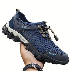 Men's Breathable No Tie Mesh Sneakers with Draw String