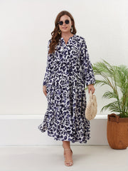 Floral Print Long Sleeve Smock Maxi Dress