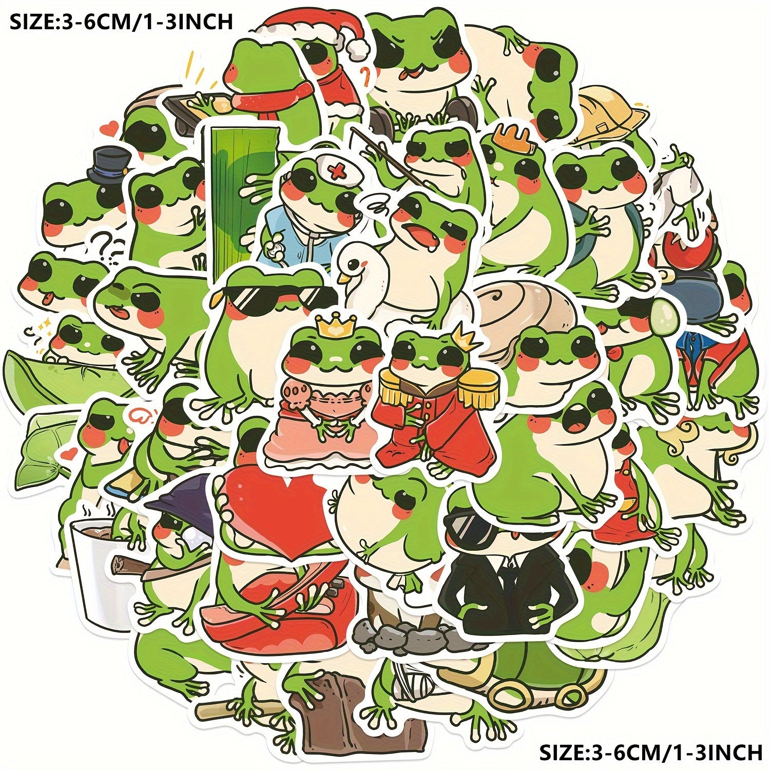 50 Cartoon Frog Graffiti Stickers for Phones Cups Computers Skateboards
