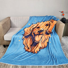Pet Dog Print Blanket Warm Flannel Outdoor Travel Camping