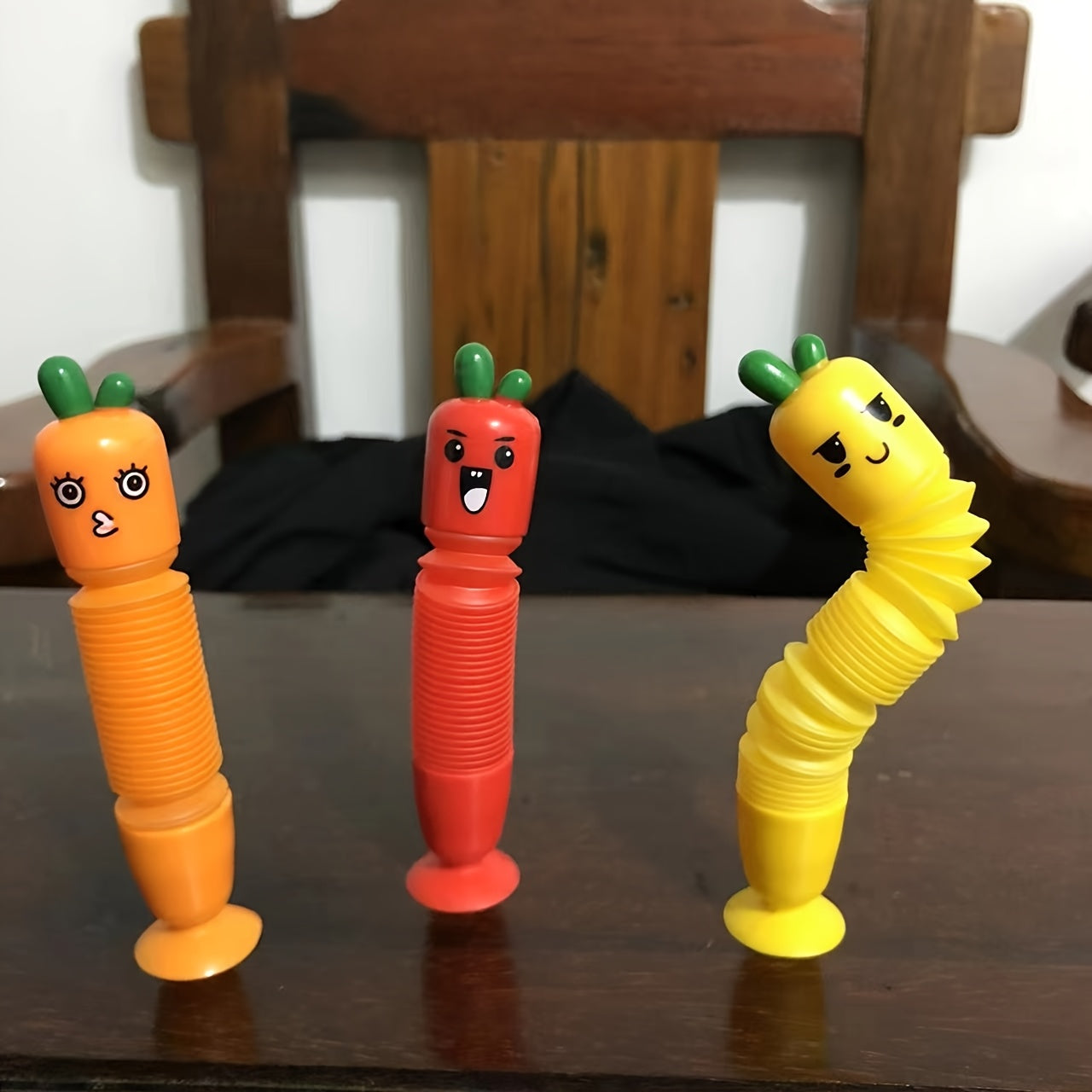 3pcs POP Tube Carrot Relax Toys Plastic Sensory Party Awards