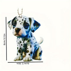 Mini Naughty Spotted Puppy Car Rearview Mirror Decoration