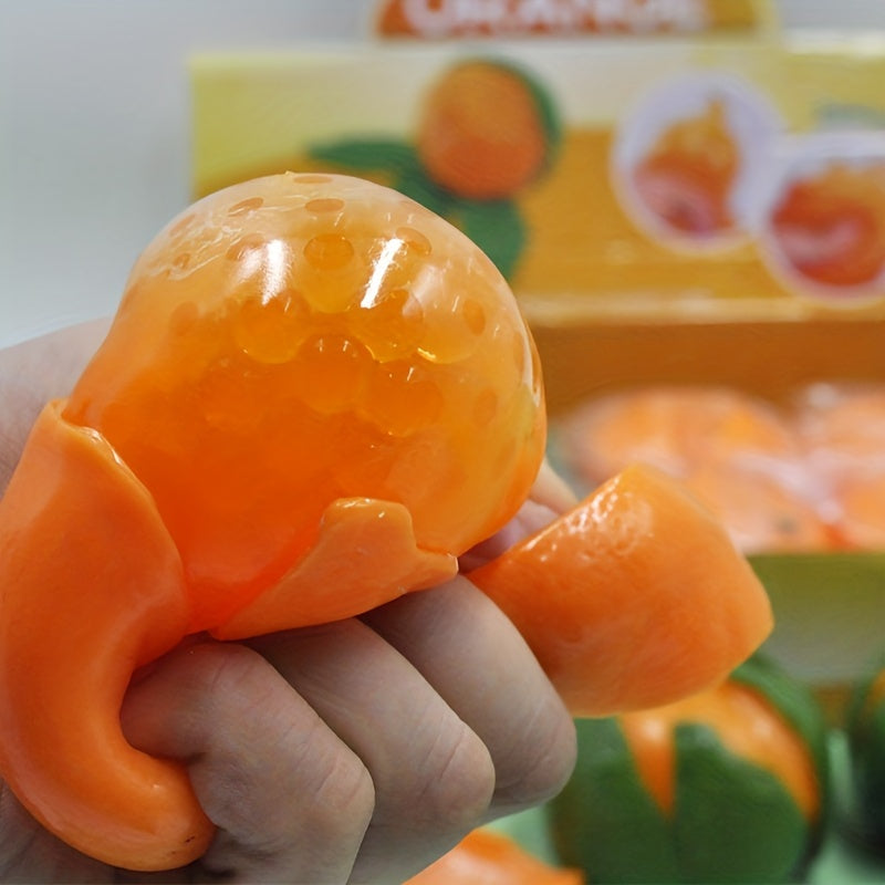 3pcs Squeeze Orange Fidget Mini Novelty Realistic Peeling Orange Prank Toy