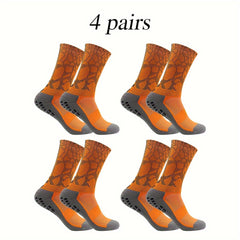 4 Pairs Non Slip Soccer Socks for Sports Running Football Crew Socks