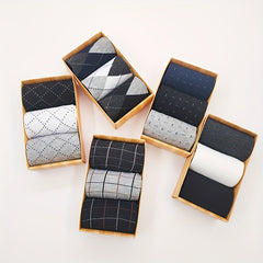 3 Pairs Men's Cotton Solid Business Outdoor Warm Socks