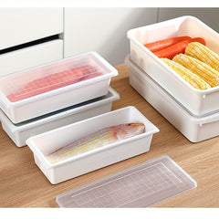 Large Plastic Refrigerator Storage Box With Drain Clapboard