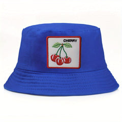 Reversible Cherry Embroidery Bucket Hat