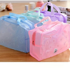 Floral PVC Waterproof Makeup Bag with Handle