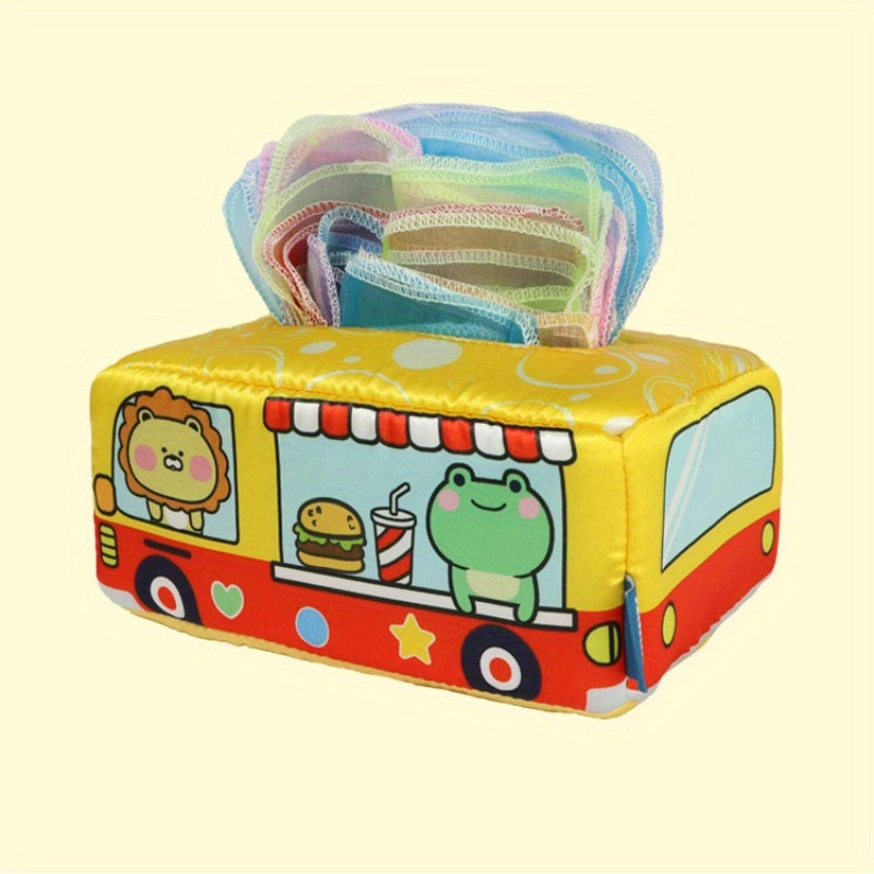 High Contrast Crinkle Montessori Square Sensory Toy for Babies