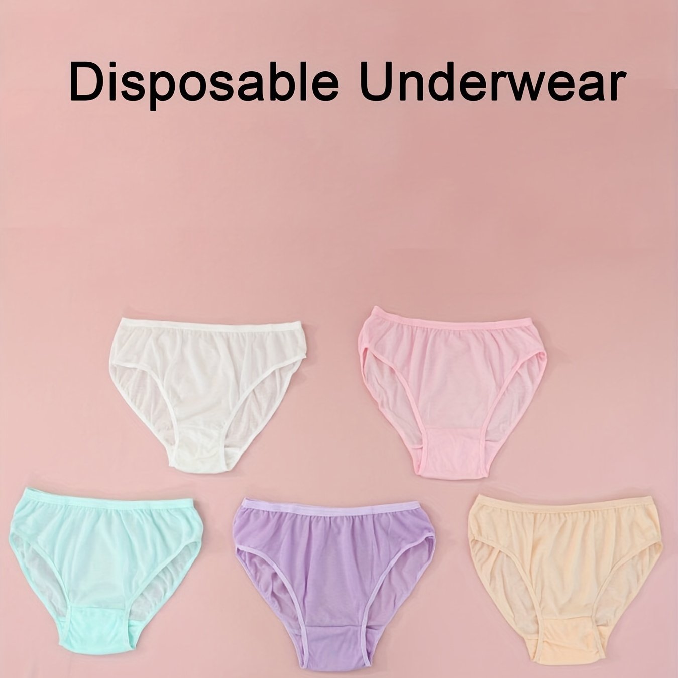 5pcs Disposable Solid Briefs Comfy & Breathable Underwear