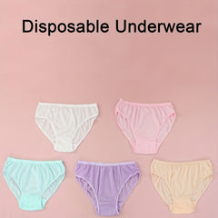 5pcs Disposable Solid Briefs Comfy & Breathable Underwear