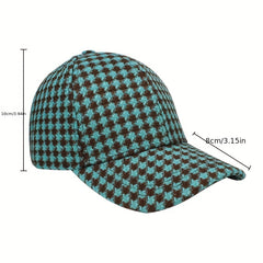 Grid Baseball Cap Outdoor Sun Cap for Men and Women