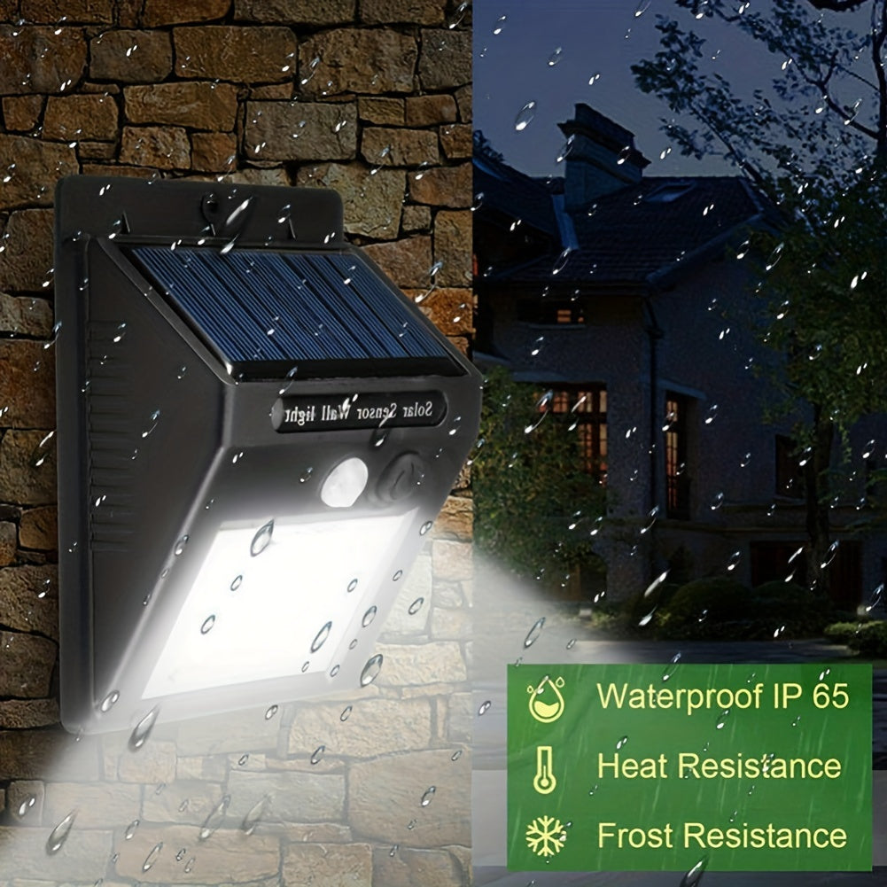 4pcs Solar Sports Induction Wall Lamp Outdoor Waterproof for Yard Balcony Fence