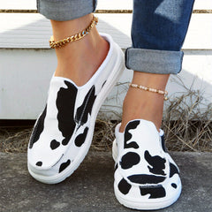 Cow Pattern Mules Sneakers Women's Lightweight Walking Shoes
