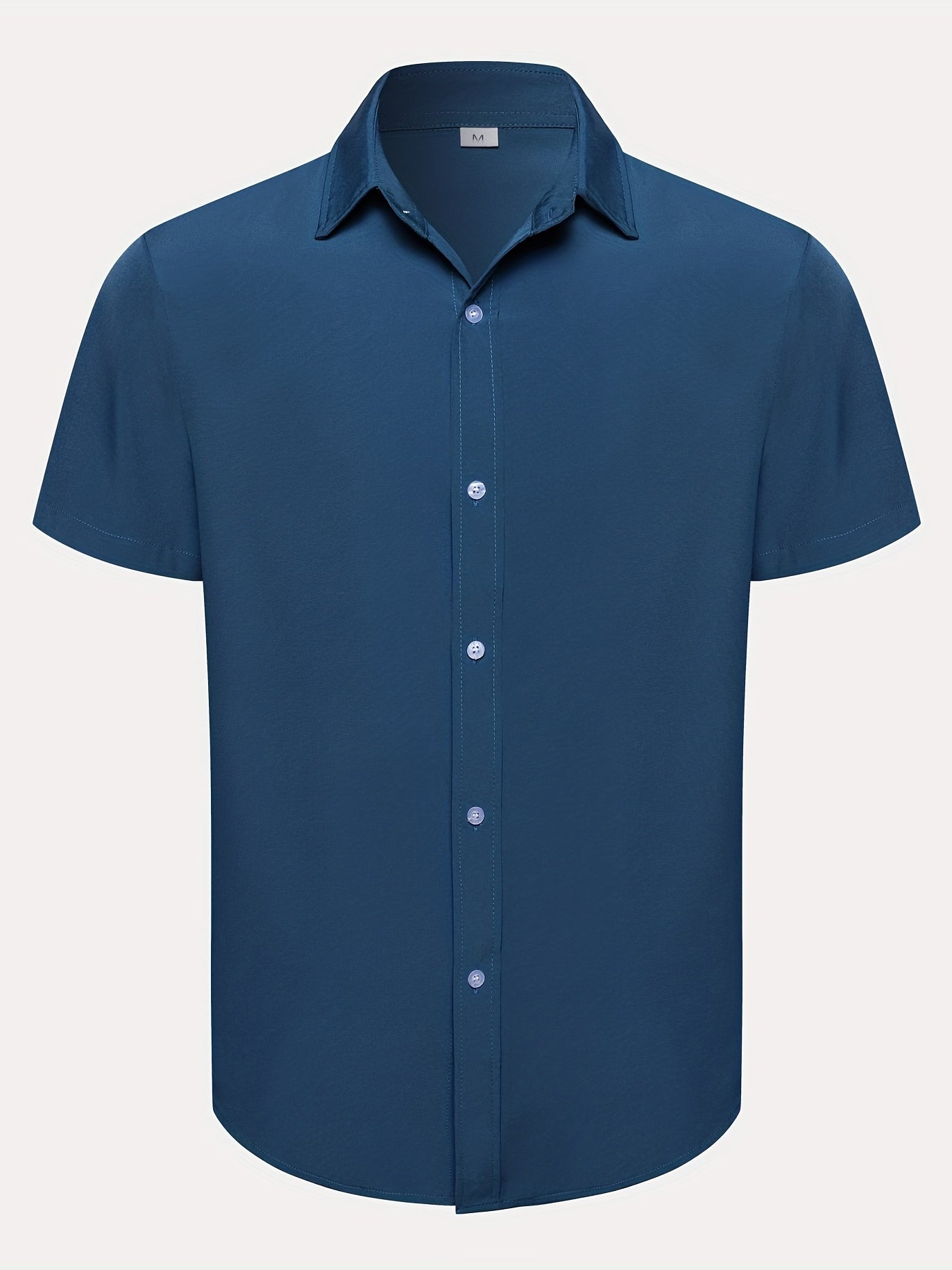 Men's Casual Solid Short Sleeve Shirt for Summer Vacation Resort