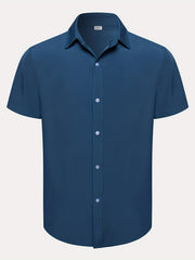 Men's Casual Solid Short Sleeve Shirt for Summer Vacation Resort
