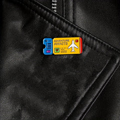 Stylish Airplane Ticket Brooch Metal Pin Buckle Accessory
