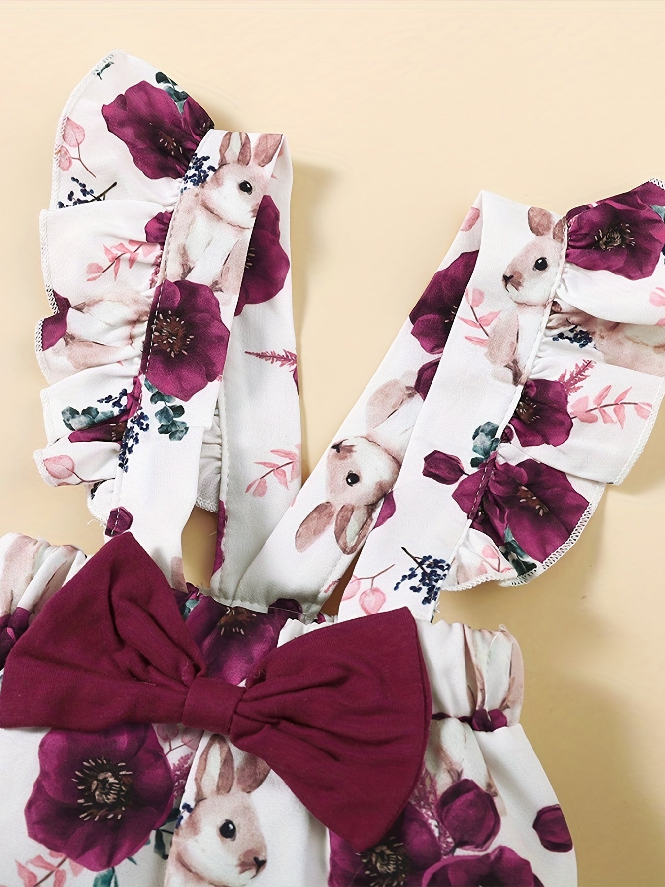 Baby Girls Floral Suspender Pants & Romper Set