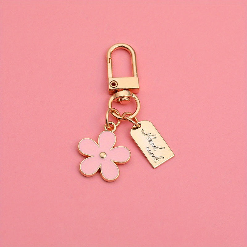 Cartoon Flower Keychain Metal Key Ring Purse Car Charm Gift