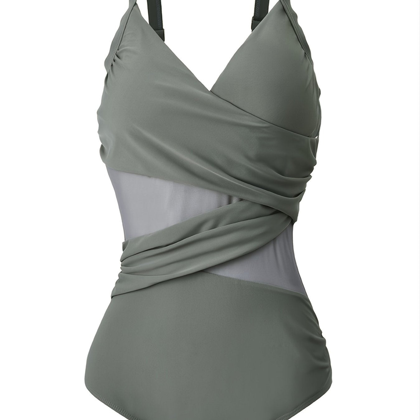 Mesh Criss Cross One Piece Swimsuit
