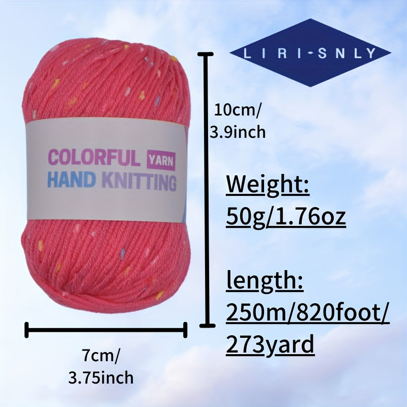 6pcs 50g Colorful Polka Dot Series Knitting Yarn For Shawl Sweater Scarf Gloves
