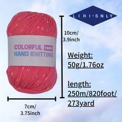 6pcs 50g Colorful Polka Dot Series Knitting Yarn For Shawl Sweater Scarf Gloves