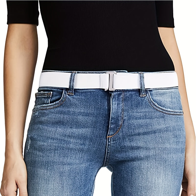 Invisible Elastic Belt Solid Casual Jeans Pants Belt Flat Buckle