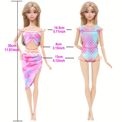 5pcs Doll Swimsuit Set for 11.5in Dolls Pool Beach Swimwear Accessories