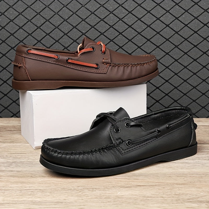 Men's Lace Up Boat Shoes Breathable Non Slip Moccasins