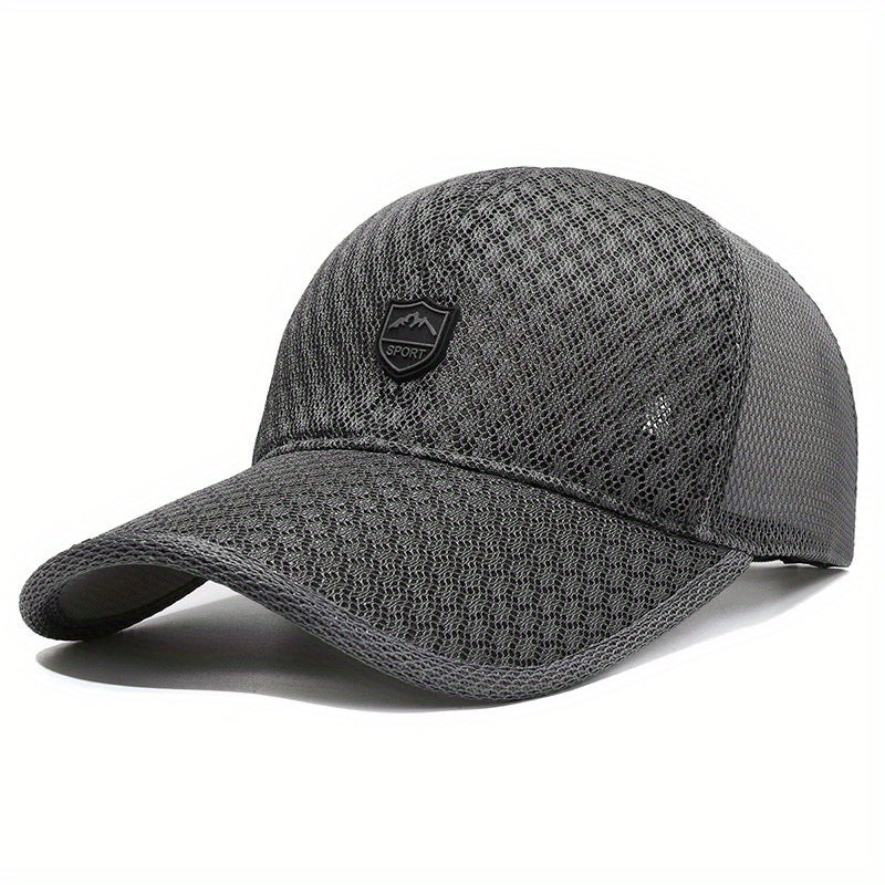 Unisex Breathable Adjustable Baseball Cap With Letter Patch